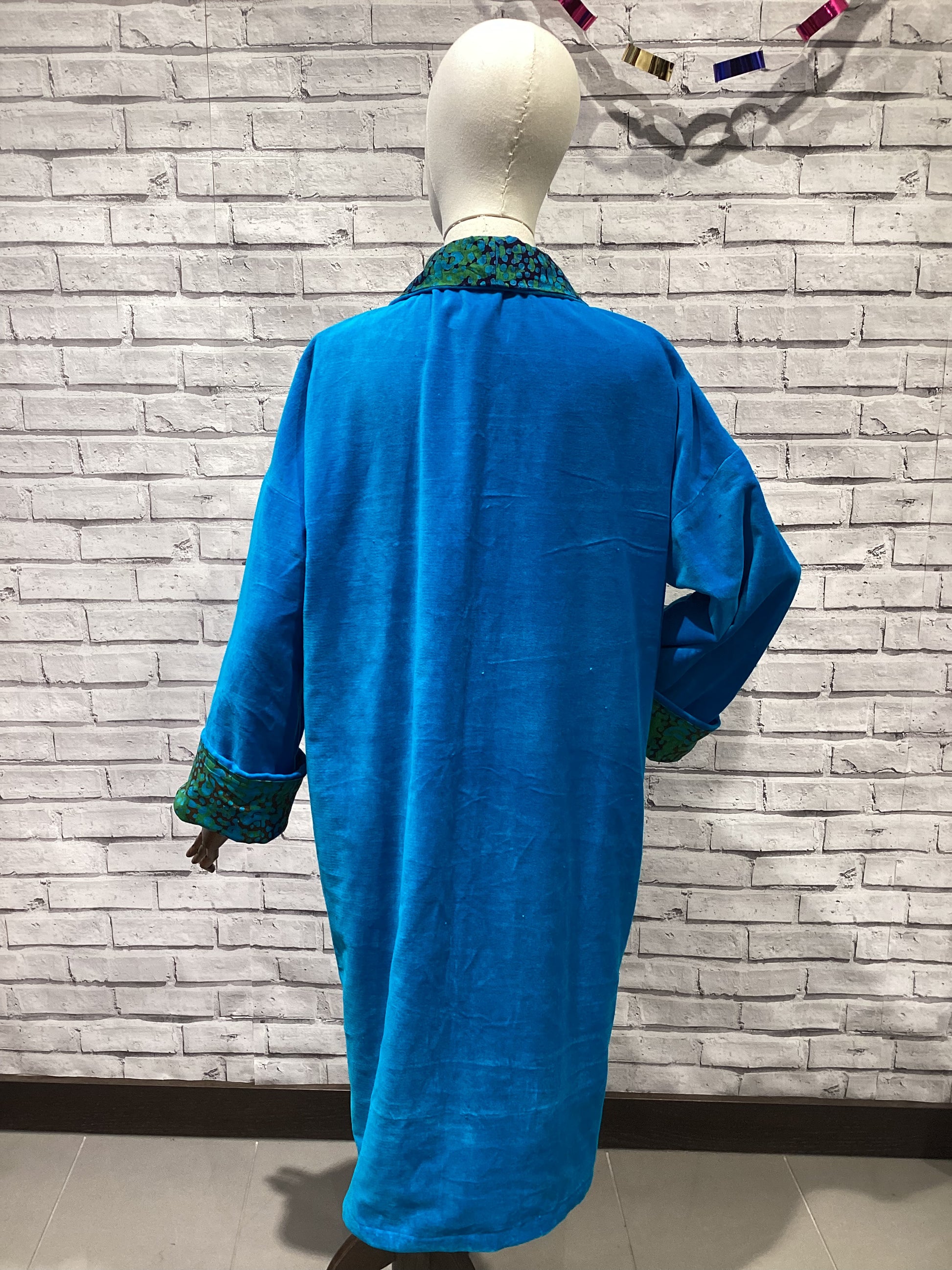 Sumptuous Sea Blue Velvet Coat - Violet Elizabeth