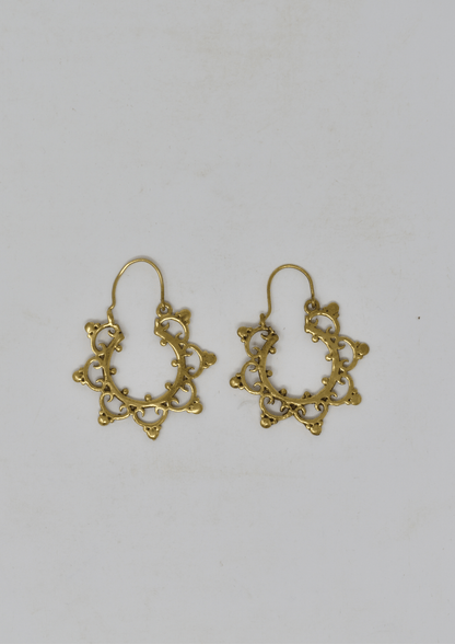 Intricate star hoop brass earring - Violet Elizabeth - Jewellery
