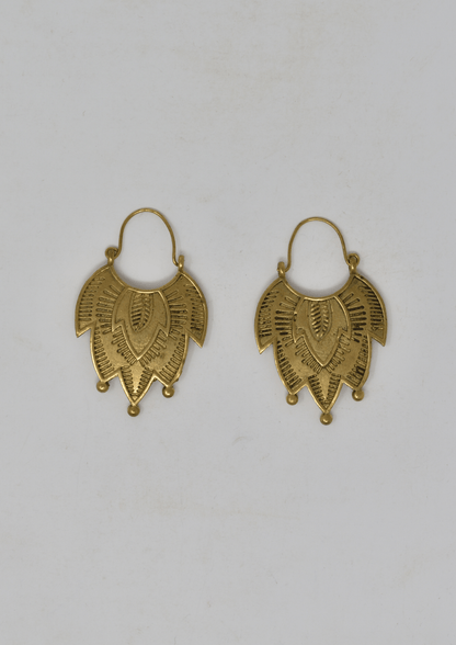 inverted joker hat brass earring - Violet Elizabeth - Jewellery
