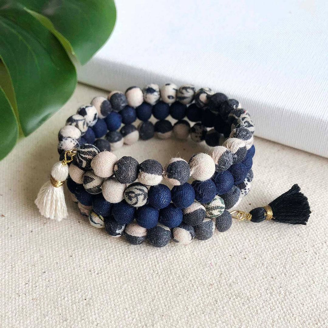Kantha Indigo Wrap Bracelet - Violet Elizabeth - Jewellery