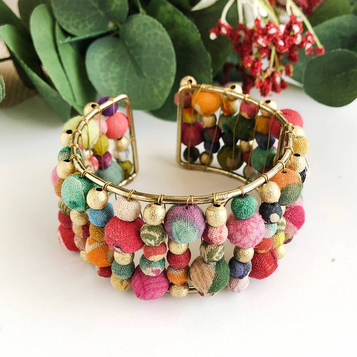 Kantha Twilight Cuff - Violet Elizabeth - Jewellery