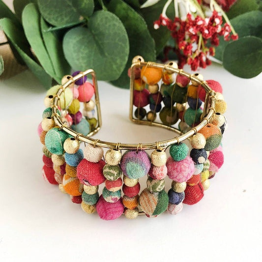 Kantha Twilight Cuff - Violet Elizabeth - Jewellery