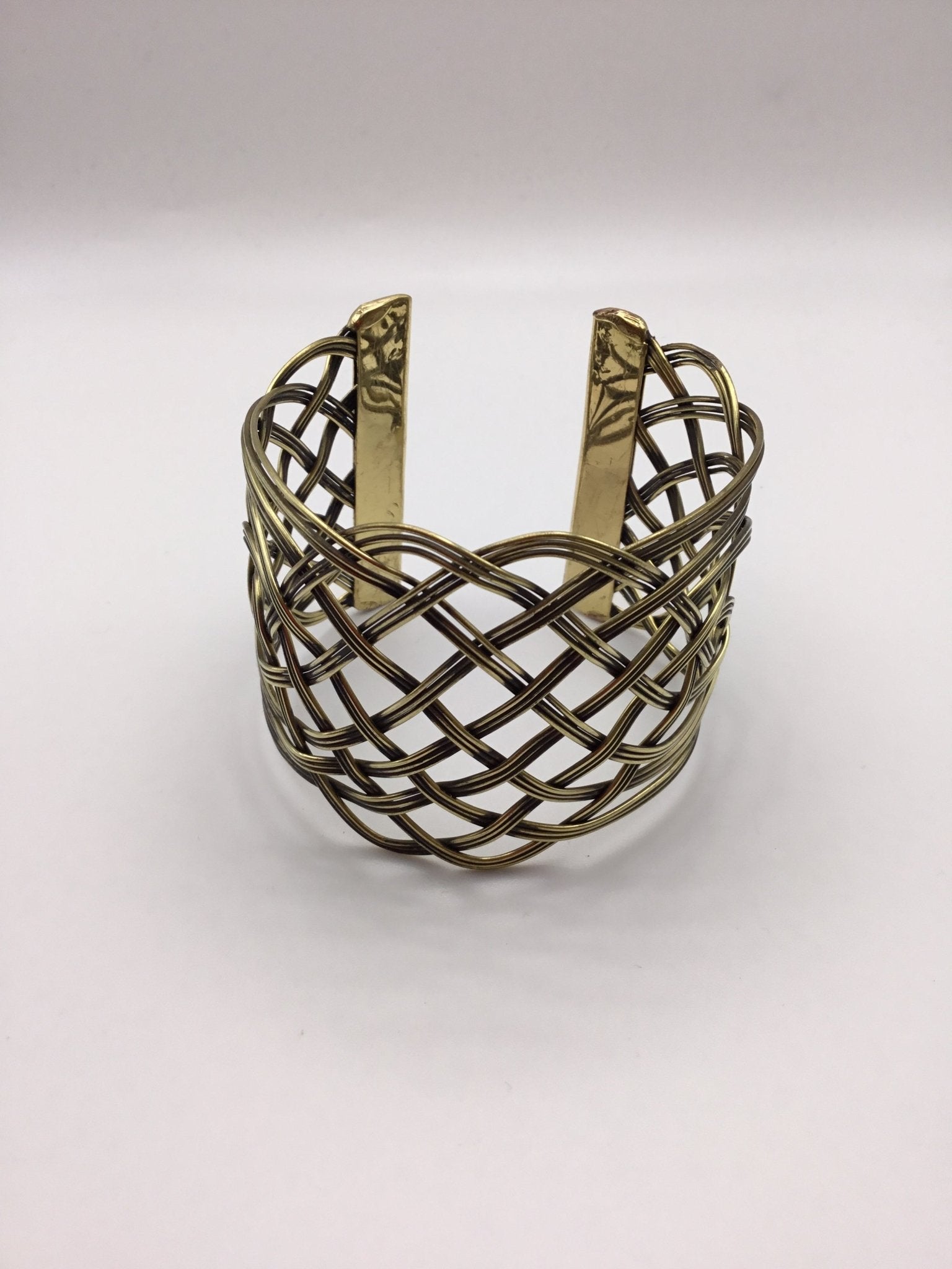 Lattice Work Cuff: Brass and Silver plated brass - Violet Elizabeth - Jewellery
