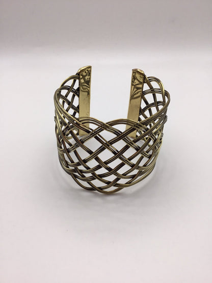 Lattice Work Cuff: Brass and Silver plated brass - Violet Elizabeth - Jewellery