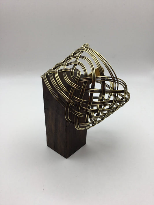 Lattice Work Cuff: Brass and Silver plated brass - Violet Elizabeth - Jewellery