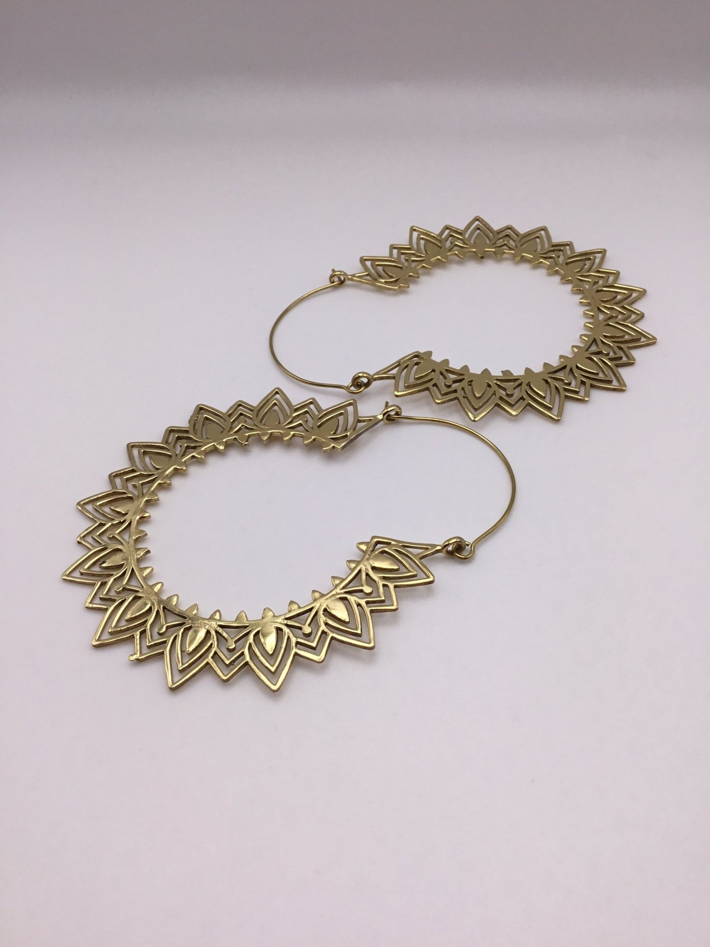 Lotus Chandelier earrings: Brass and Silver Plated Brass. - Violet Elizabeth - Jewellery