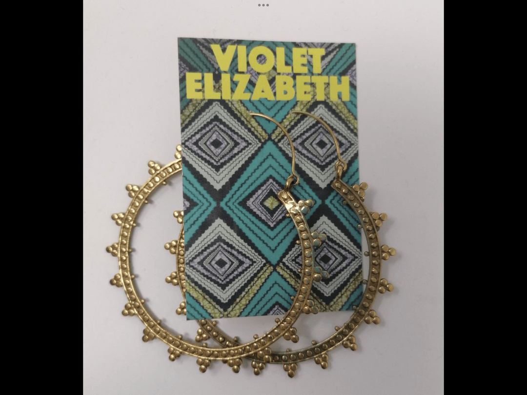 Luxury Sunburst Hoops: Brass and Silver Plated Brass - Violet Elizabeth - Jewellery