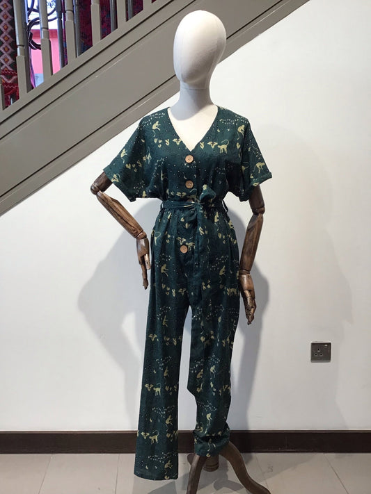 Monkey print jumpsuit - Violet Elizabeth - Clothing