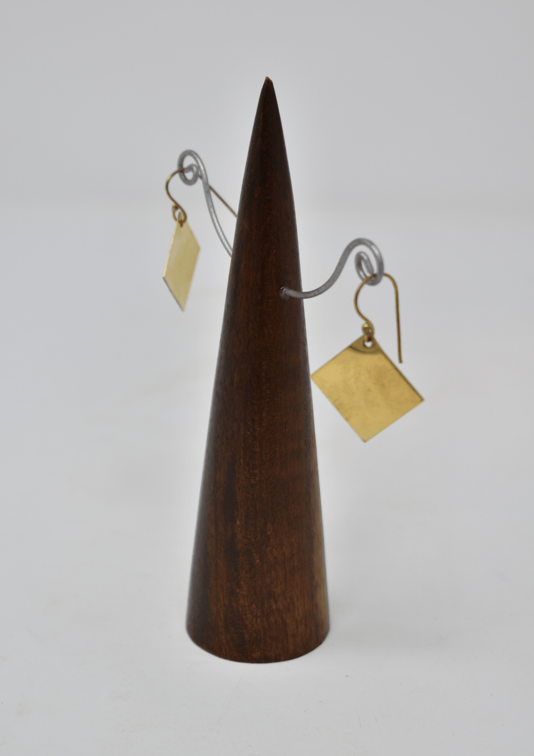 Plain diamond brass earring - Violet Elizabeth - Jewellery