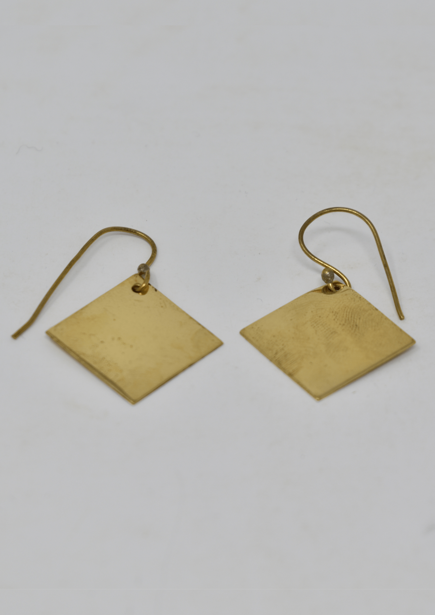 Plain diamond brass earring - Violet Elizabeth - Jewellery