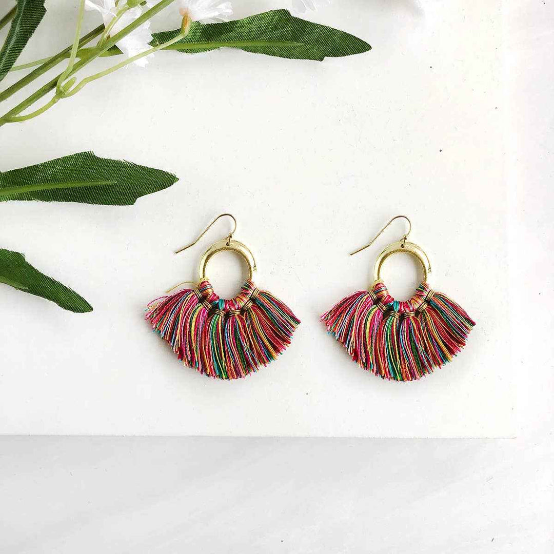Raja Fanned Tassel Earrings