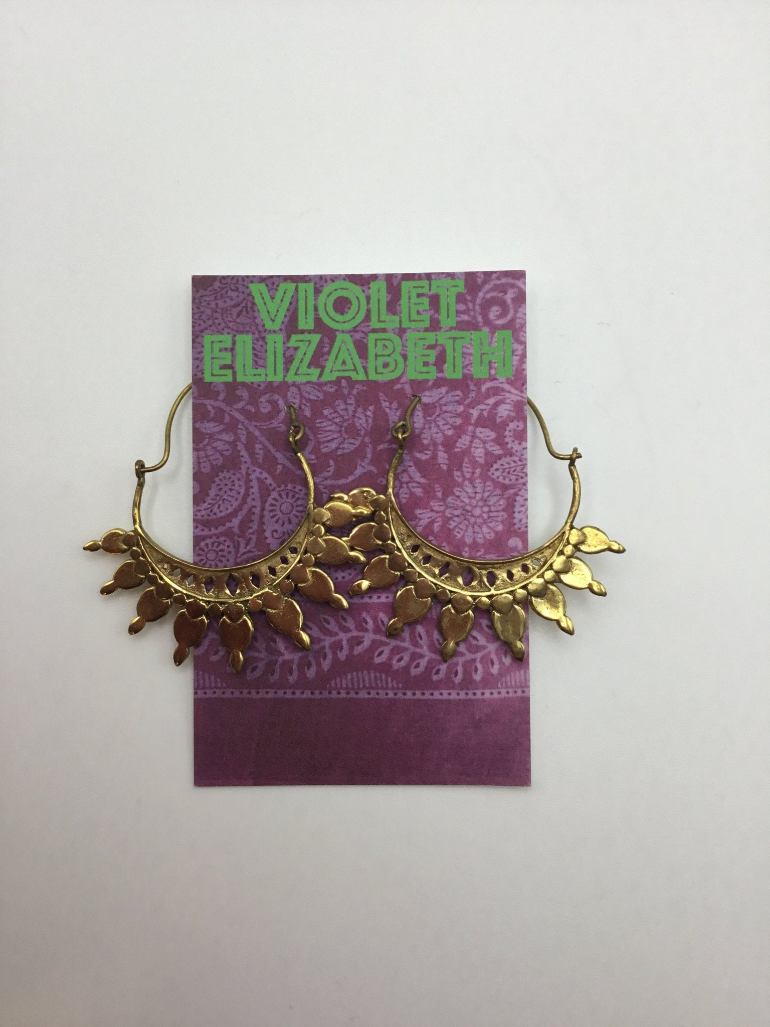 Ray of light earrings: Brass and Silver Plated Brass - Violet Elizabeth - Jewellery