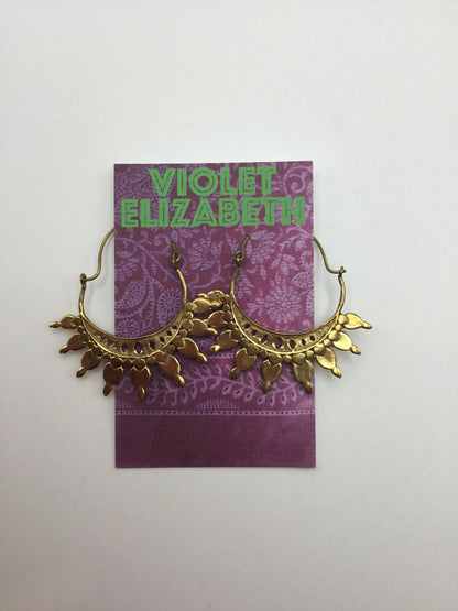 Ray of light earrings: Brass and Silver Plated Brass - Violet Elizabeth - Jewellery