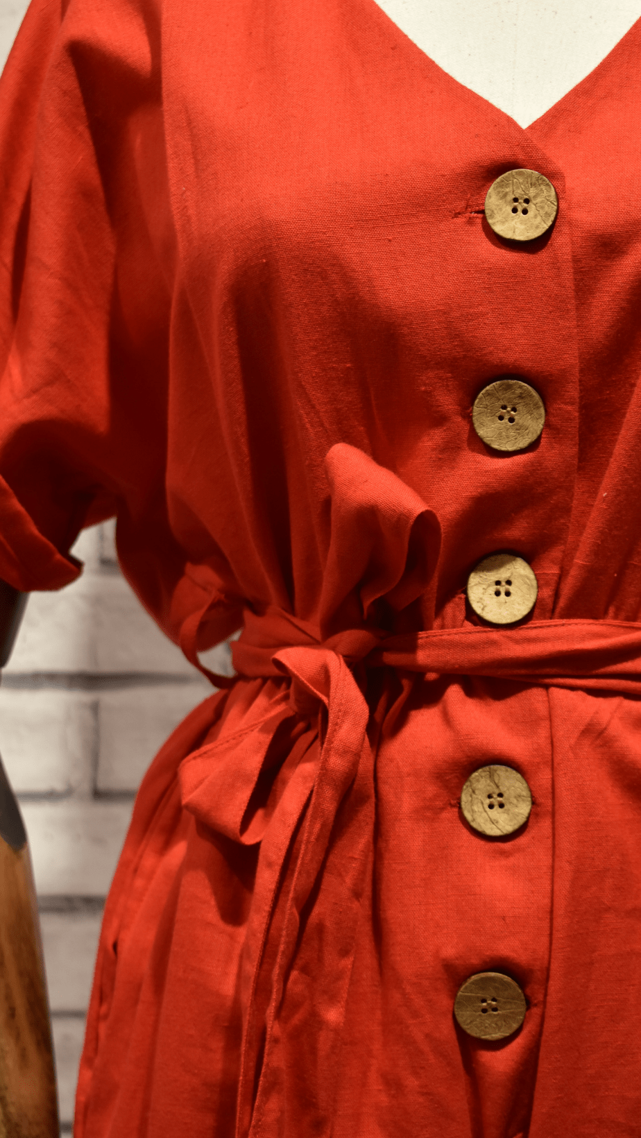 Red Elastic Jumpsuit - Violet Elizabeth - Clothing