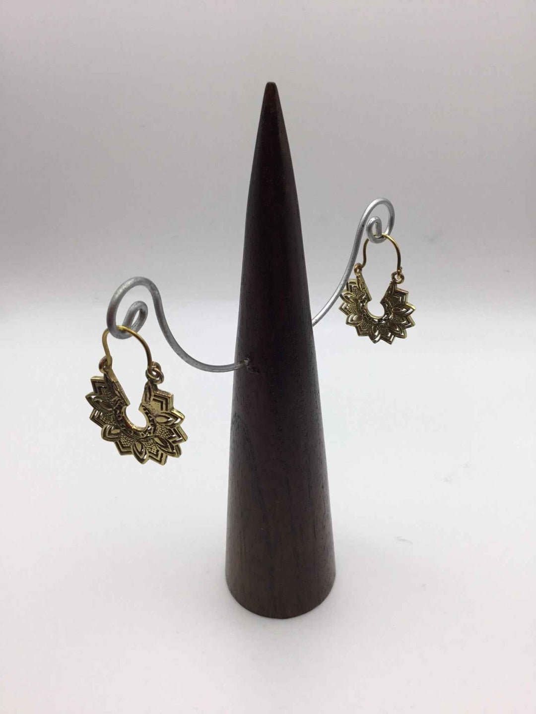 Sun Flower Hoops: Brass And Silver Plated Brass