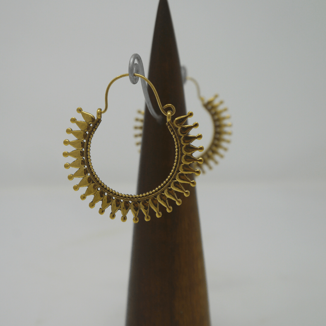 Sun Ray Glimmer earrings: Brass and Silver Plated Brass - Violet Elizabeth - Jewellery