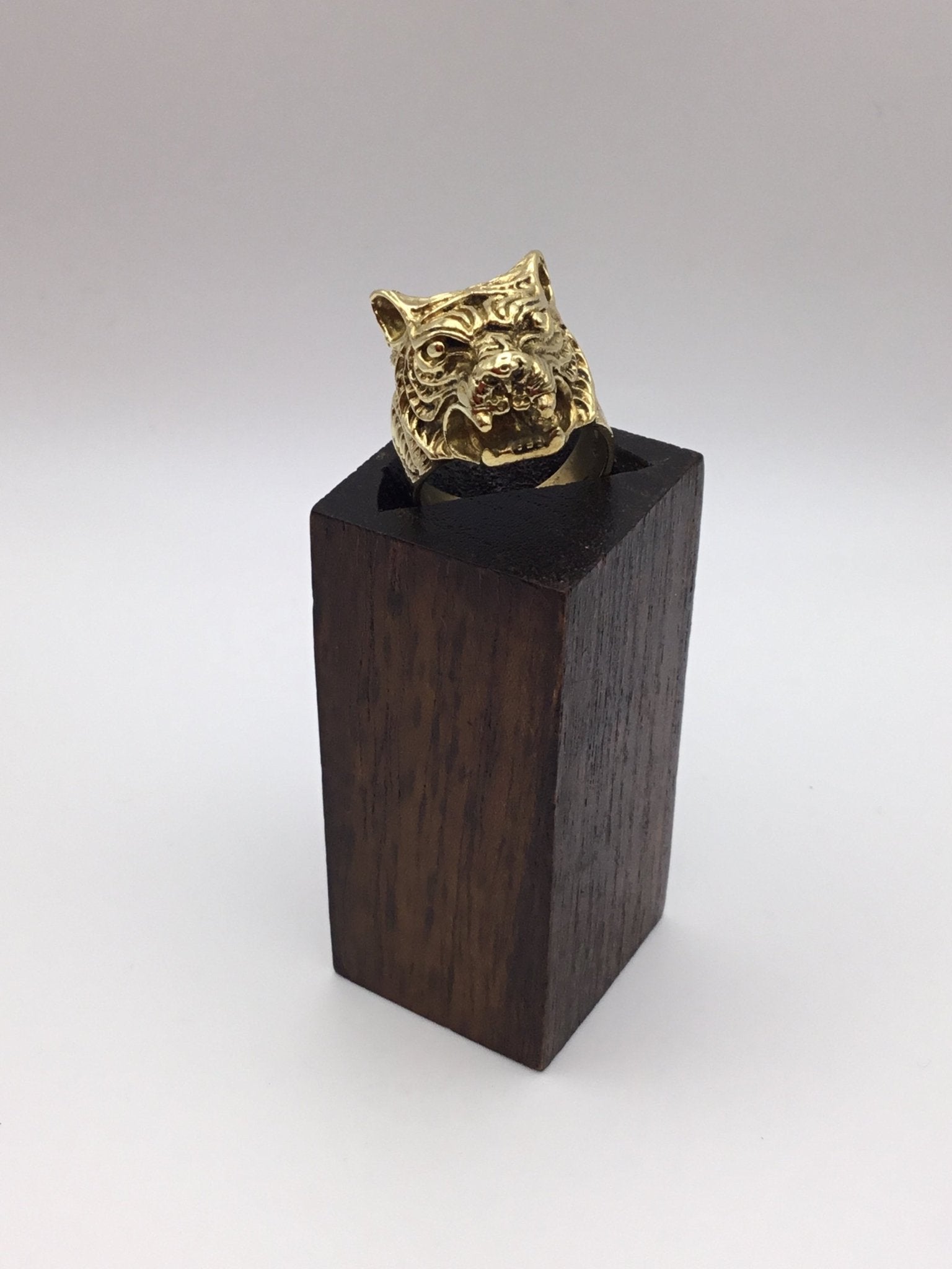 Tiger Head Ring: Brass and Silver Plated Brass - Violet Elizabeth - Jewellery