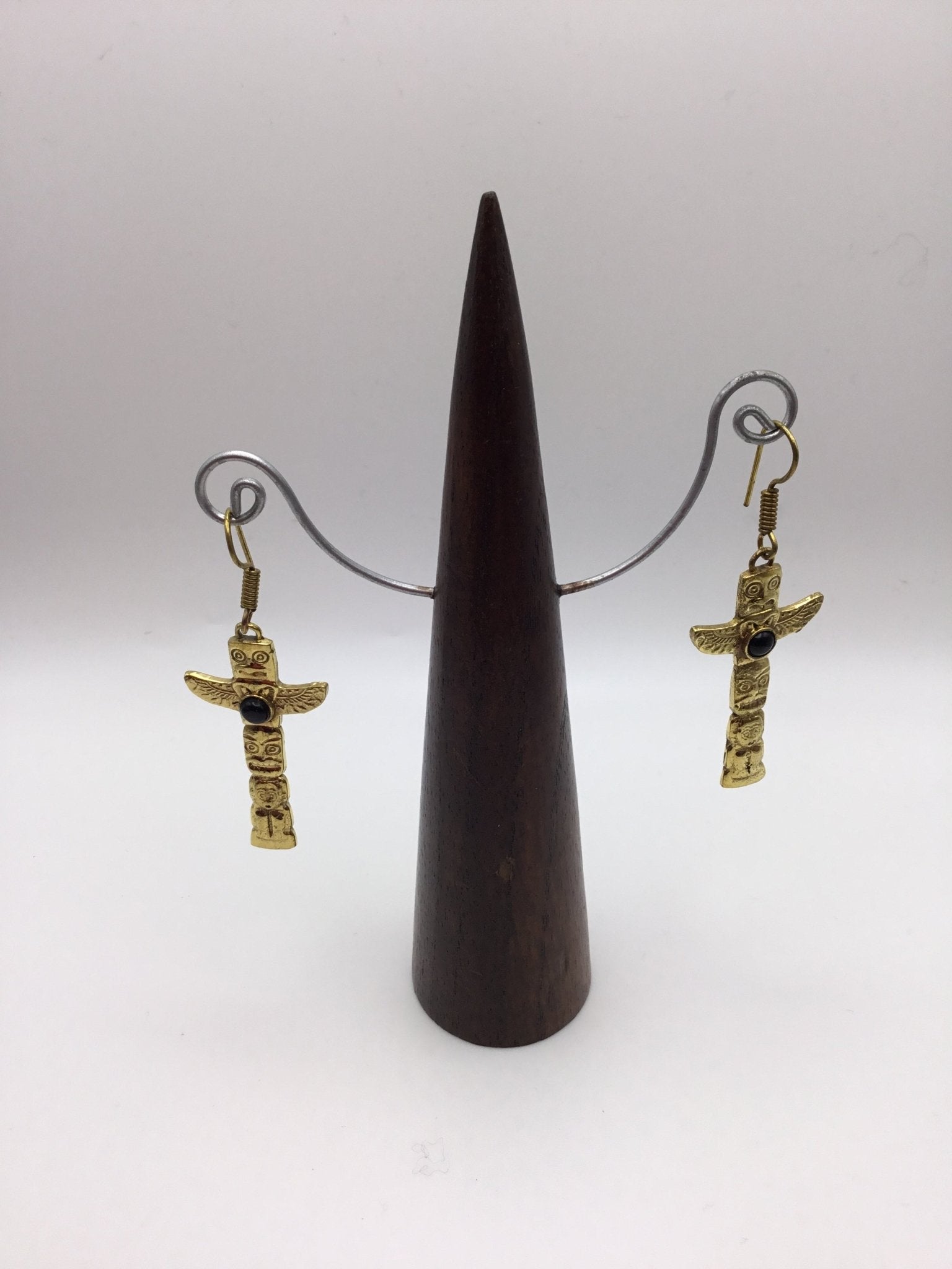 Totem Pole Brass earrings - Violet Elizabeth - Jewellery