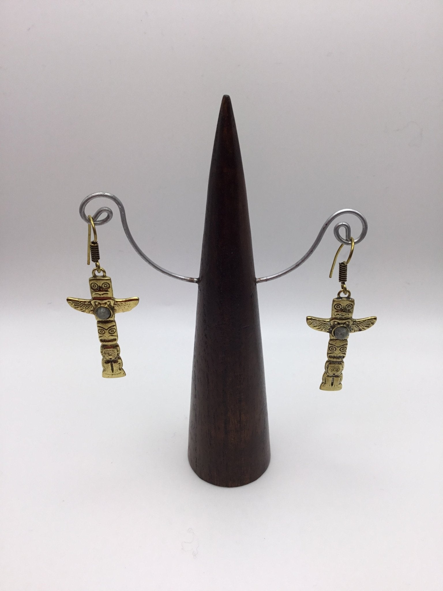 Totem Pole Brass earrings - Violet Elizabeth - Jewellery