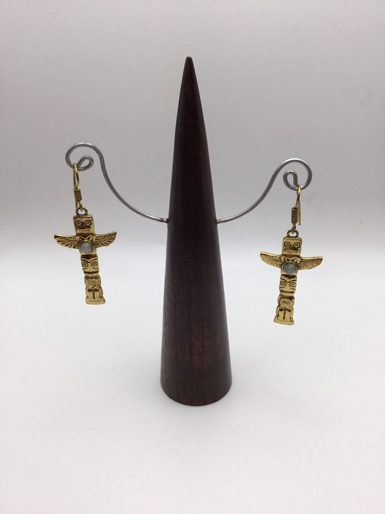 Totem Pole Brass earrings - Violet Elizabeth - Jewellery