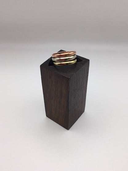 Tri Band brass ring - Violet Elizabeth - Jewellery