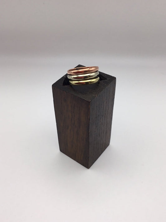 Tri Band brass ring - Violet Elizabeth - Jewellery