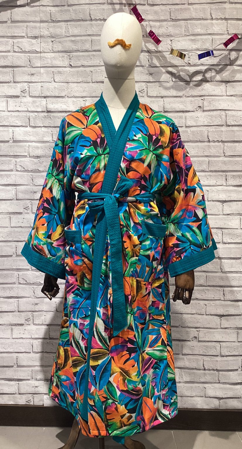 Tropical leaf teal - Violet Elizabeth - Clothing
