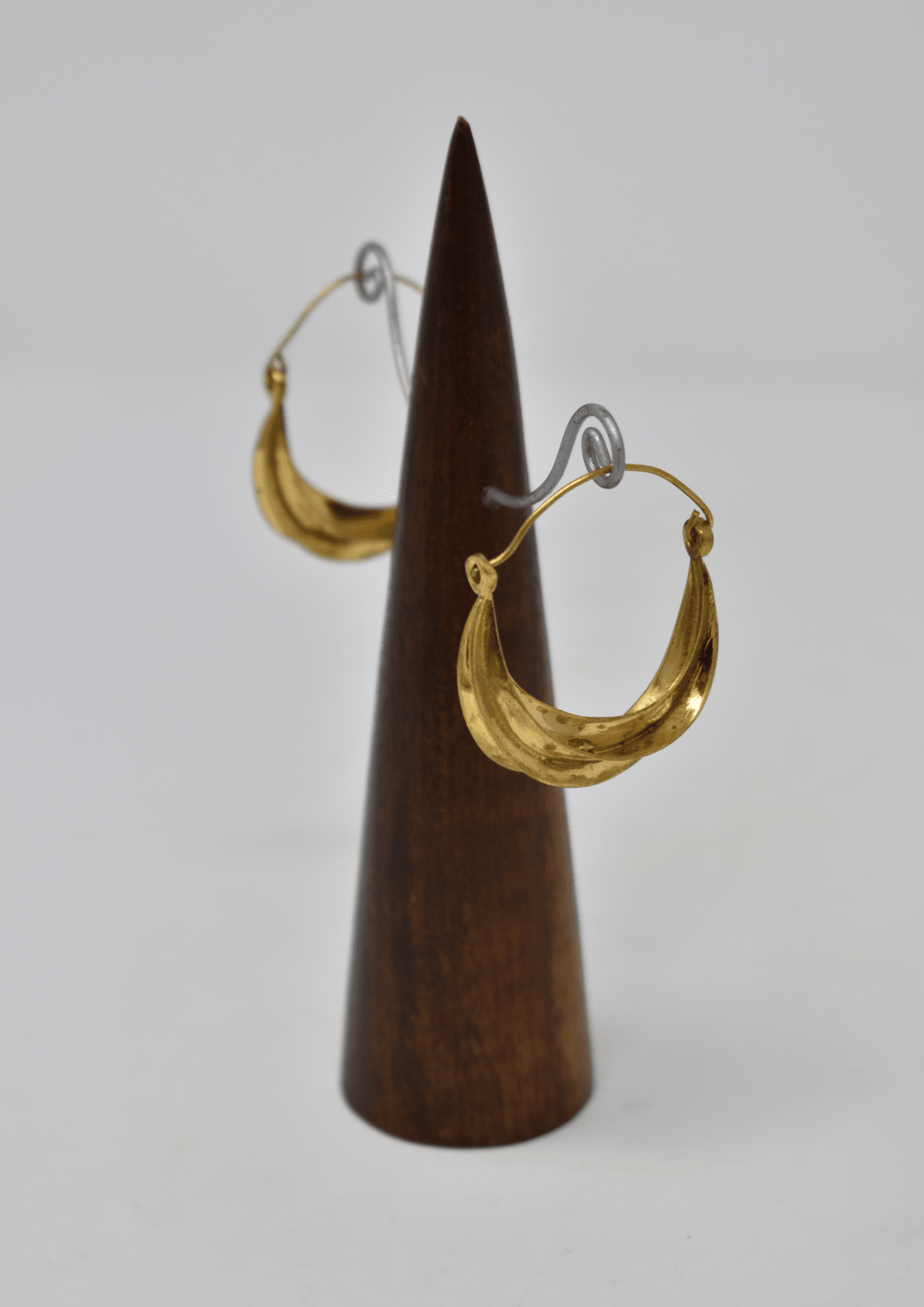 Twisted Side Moon Brass Earring - Violet Elizabeth - Jewellery