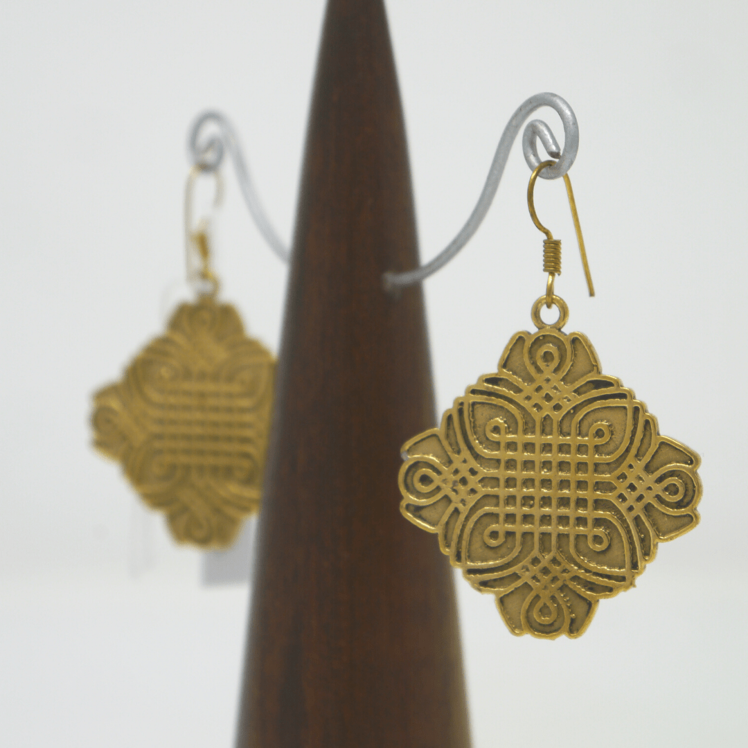 Victorian Tile brass earring - Violet Elizabeth - Jewellery