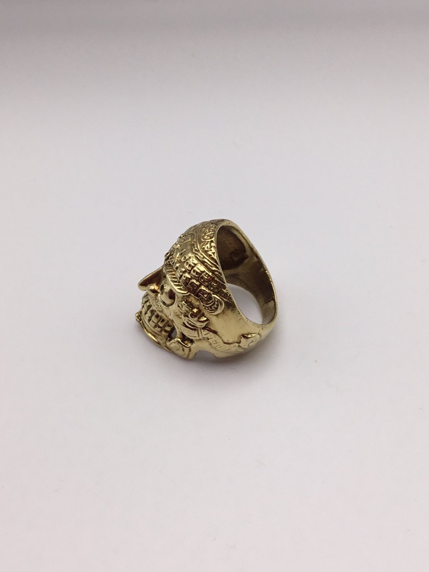Warrior Skull Brass Ring - Violet Elizabeth - Jewellery